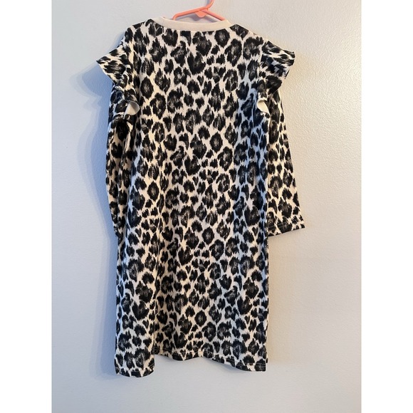 Crewcuts NWT Dress Girls 8 Animal Print Leopard Ruffle Long Sleeve Cotton Blend - Picture 4 of 10